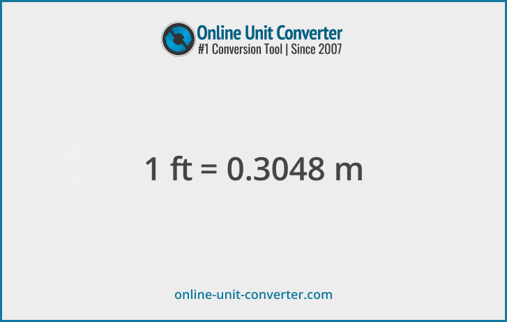 1 ft in m. Convert 1 feet to meters