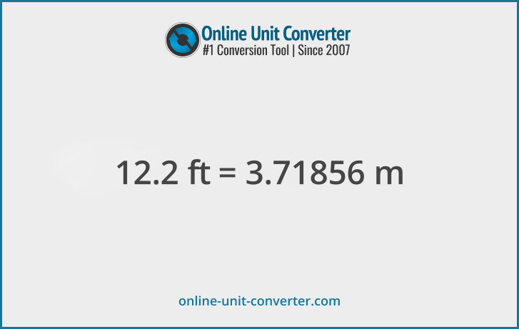 12.2 ft in m. Convert 12.2 feet to meters