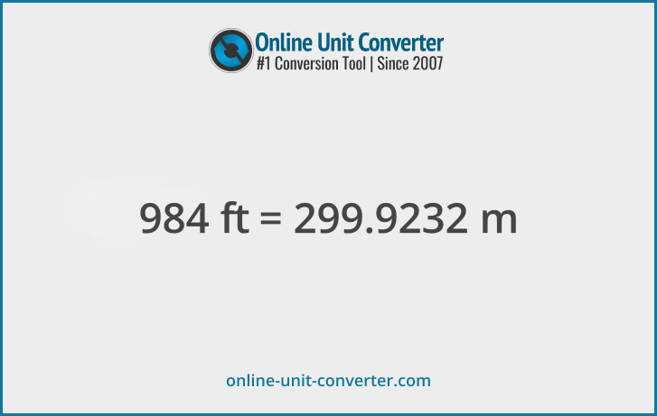 984 ft in m. Convert 984 feet to meters