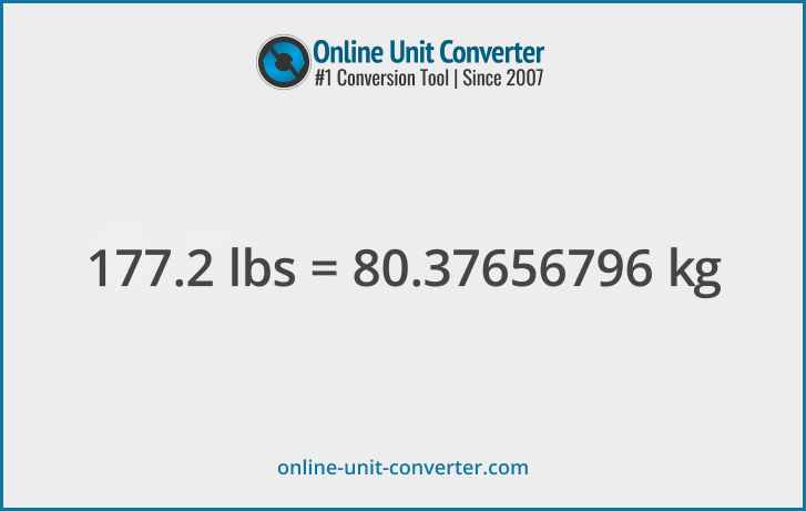 177.2 lbs in kg. Convert 177.2 pounds to kilograms