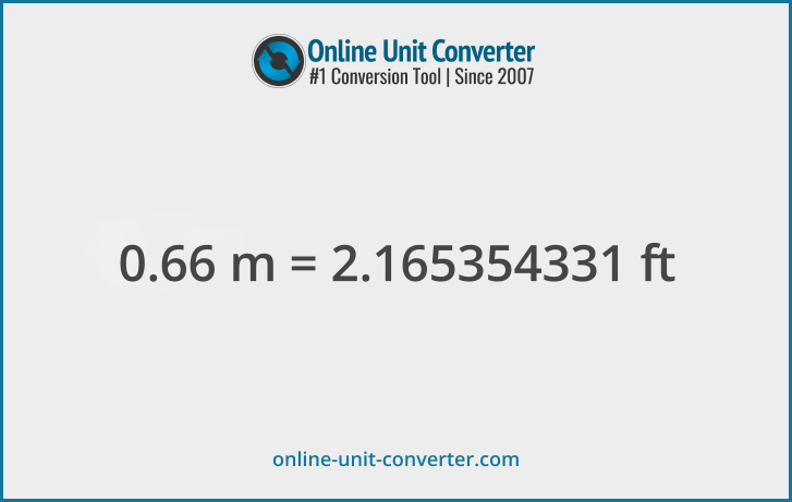 0.66 m in ft. Convert 0.66 meters to feet